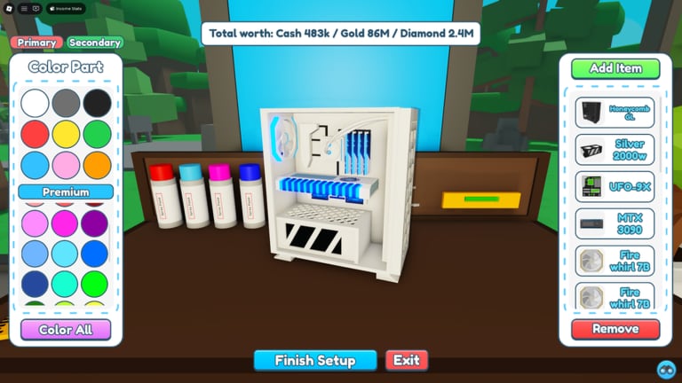 Custom PC Tycoon workshop on Roblox